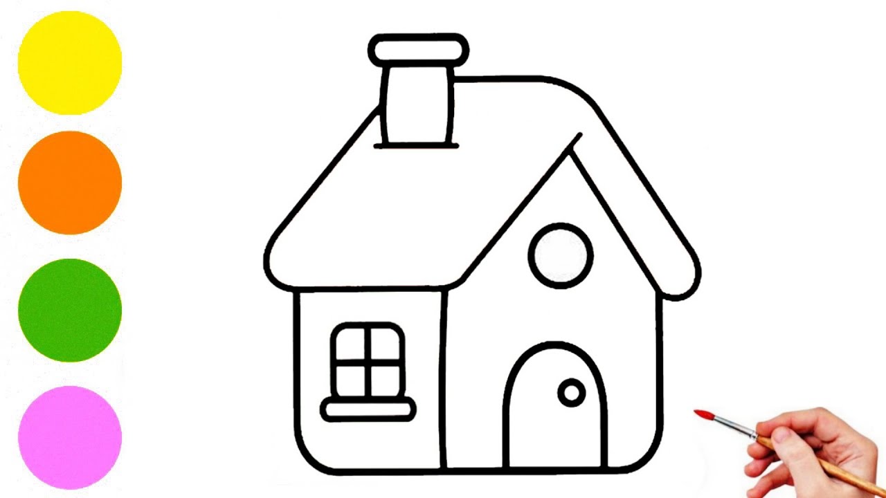 How to Draw a House 🏠 Step by Step for Kids