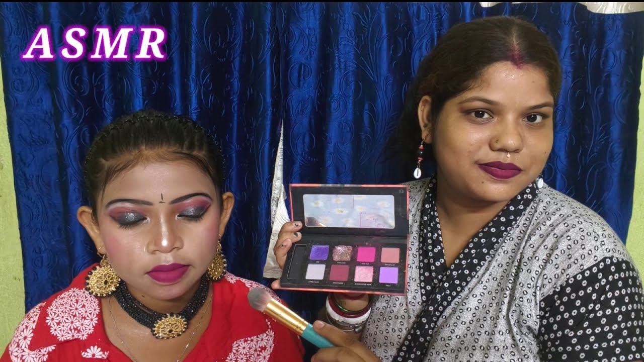 ASMR~Indian Bengali Party Makeup Doing My Sweet Sister (Roleplay Makeup) 🎨💄