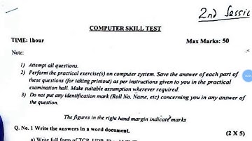 Supply inspector computer skill test questions || ossc computer skill test questions