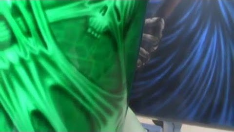 Airbrushed Stretchy Skulls On Metal Can