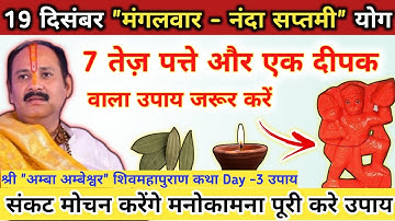 19 दिसंबर मंगलवार नंदा सप्तमी उपाय | तेजपत्ते का उपाय | mangalwar ke upay pradeep mishra ji