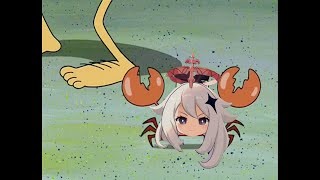 Spongebob kills Paimon, then Patrick eats her as emergency food