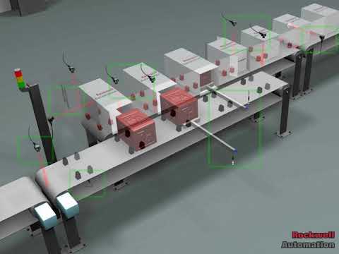 Video animación de posibles aplicaciones de sensores en una línea de producción