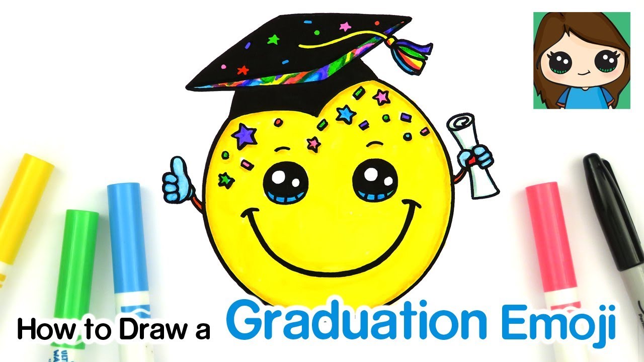 How to Draw a Graduation Emoji - YouTube