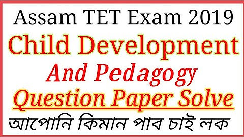 Assam tet Child Development and Pedagogy Question Paper Solve|| By Job Advertisement