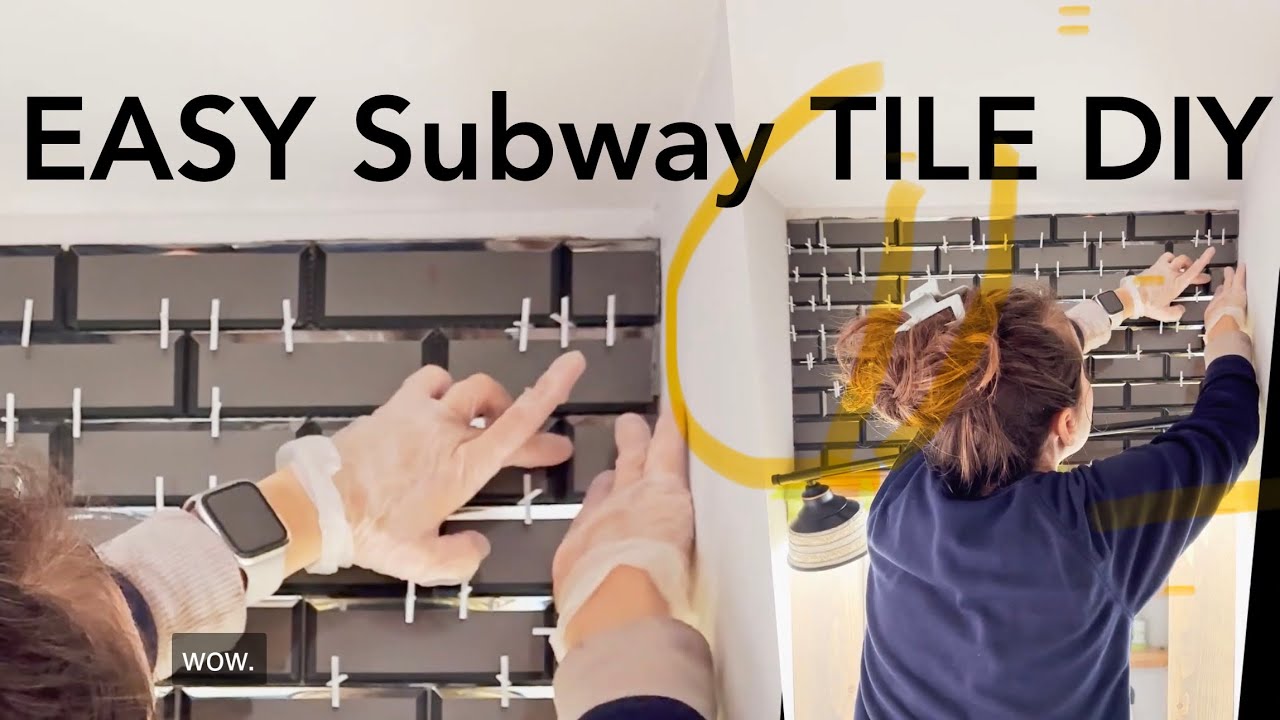 Полная установка стеклянной плитки "метро" 