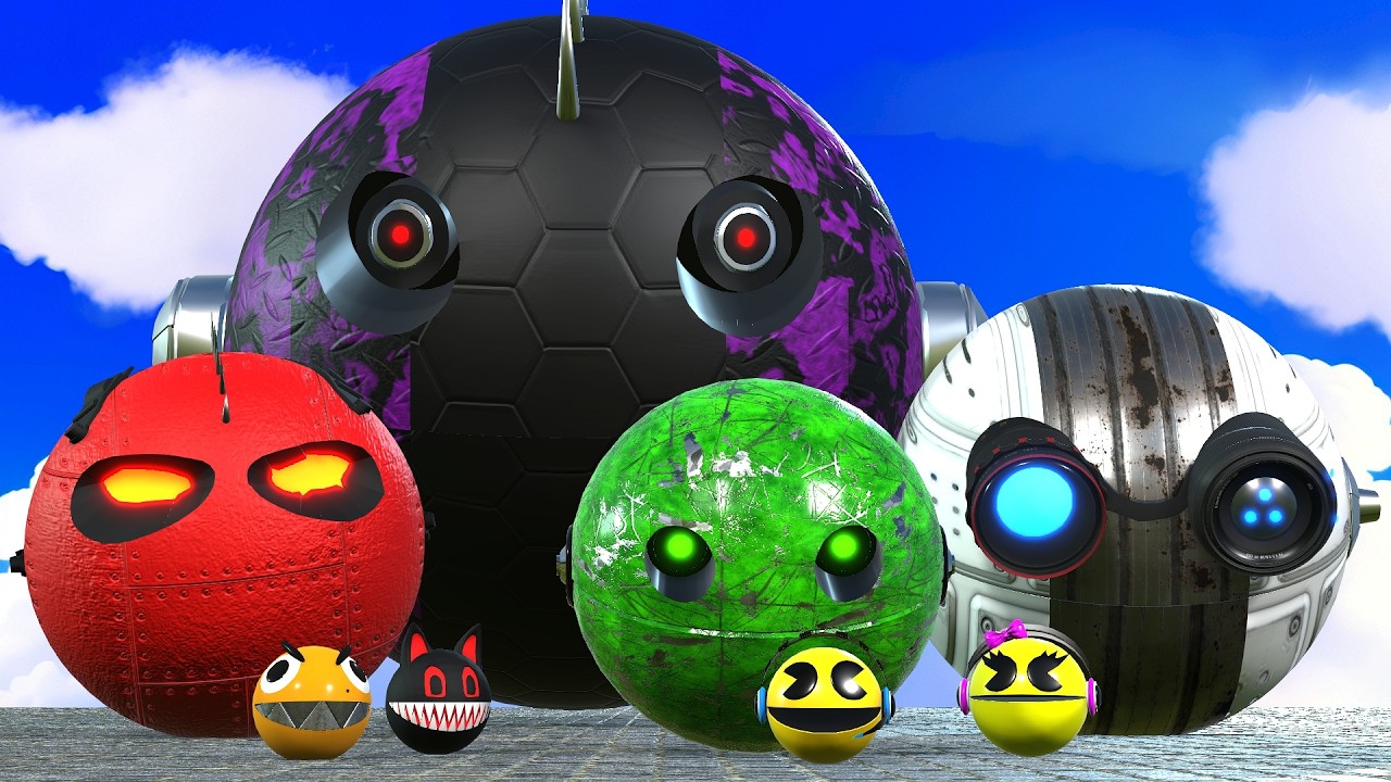 Robot Pacman vs Cartoon Cat vs Ms Pacman vs Monster Pacman 125
