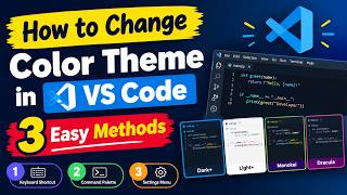 How to Change Color Theme in VS Code | 3 Easy Methods #Dark Light and Monokai