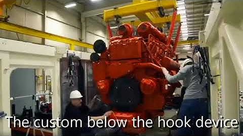Below the hook lifting device in application