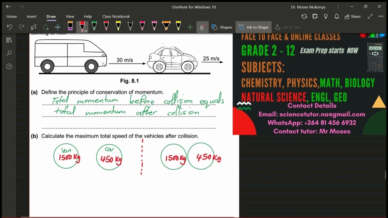 MOMENTUM IGCSE, IB, NSSCO.