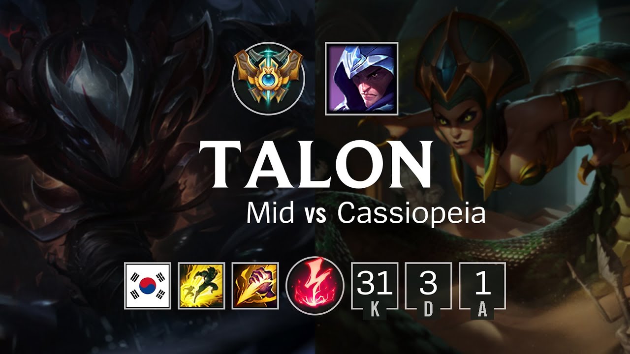 Talon Mid vs Cassiopeia - KR Master Patch 8.24