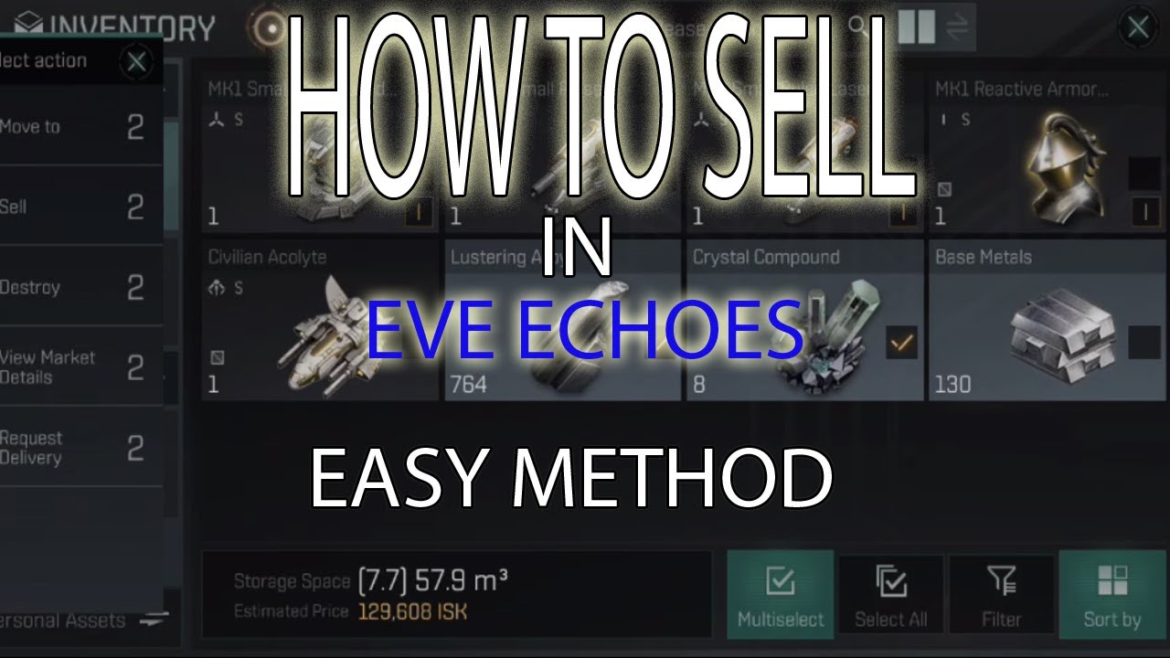 EVE ECHOES HOW TO SELL ORES AND STUFF EASY QUICK GUIDE YouTube