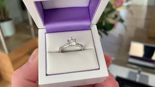 Emily Tiffany Style Engagement Ring with Diamond Shoulders