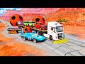 Reborn Cars Climb the Flatbeds 🚗🔥 Survive Obstacles → Final Train Crash! (LIVE)