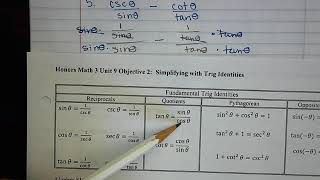 Honors Math 3 Unit 9 Obj 2 HW Help