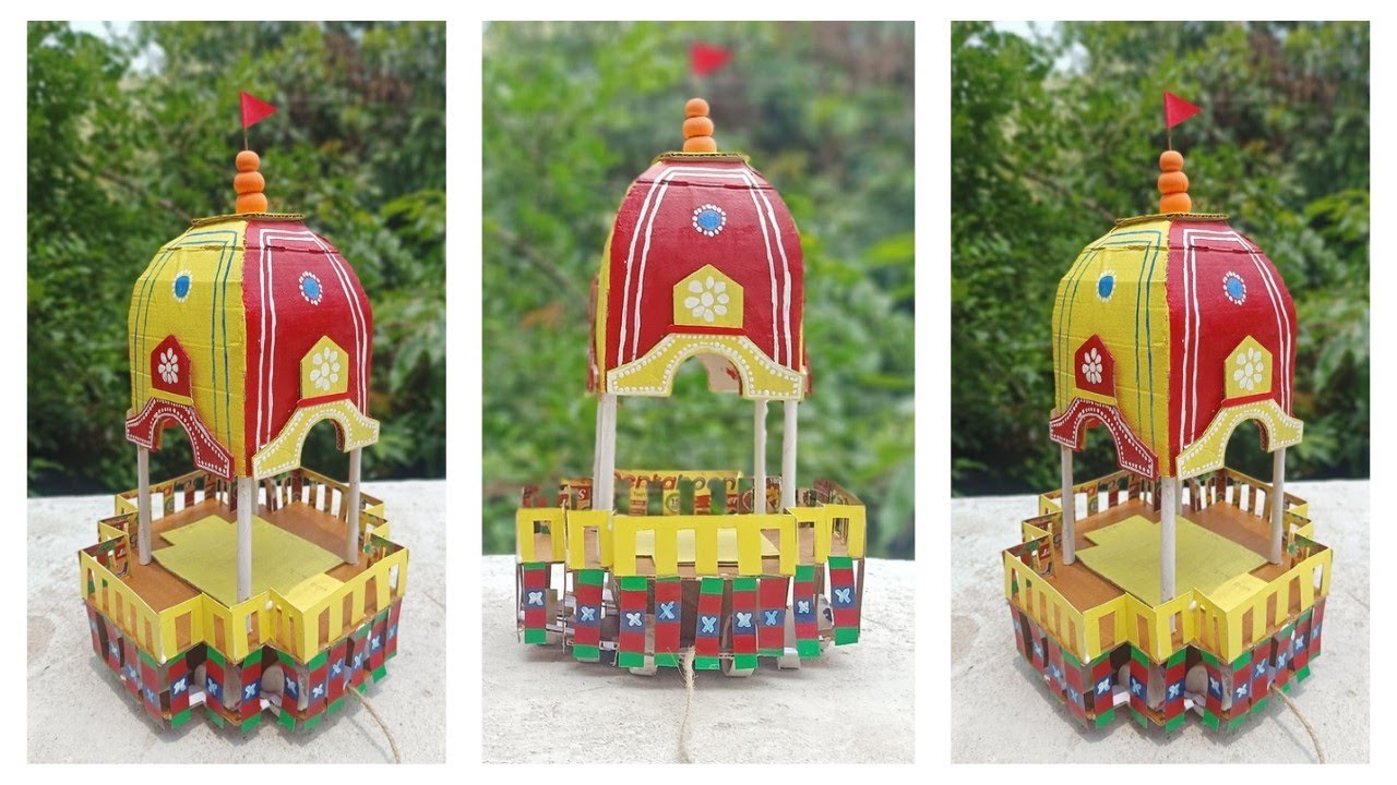 Making Puri Rath How to make jagannath puri mini rath | Cardboard rath making ideas 2025 ...
