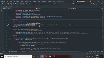 Microsoft Word Dictation  Using VB.Net