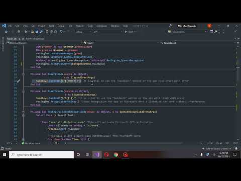 Microsoft Word Dictation  Using VB.Net