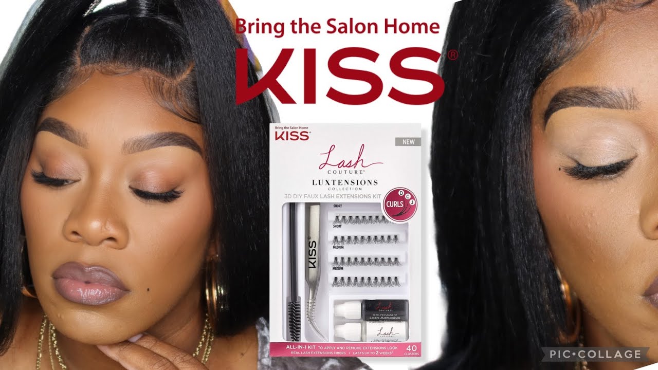 KISS EYELASH KIT REVIEW+TRY ON DIY AT HOME EYELASH EXTENSIONS  #kisseyelashs #kissfalscare #lashs