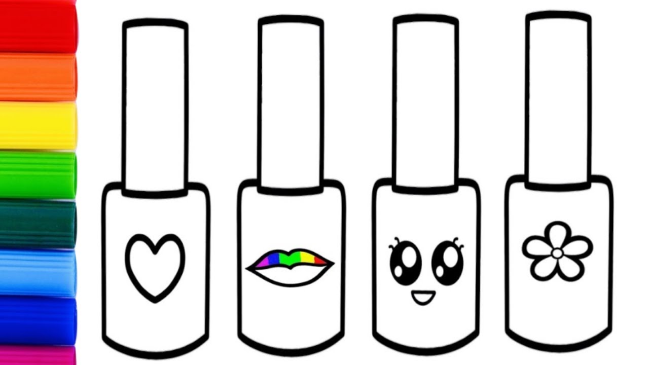 Cute Nail Polish Drawing for Kids and Toddlers drawing for kids YouTube