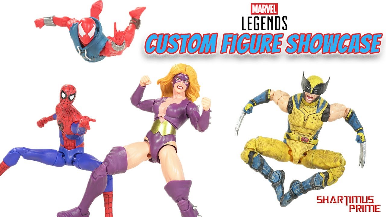 Marvel Legends Wolverine, Spider-Man, Scarlett-Spider Frekki Custom Action Figure Showcase