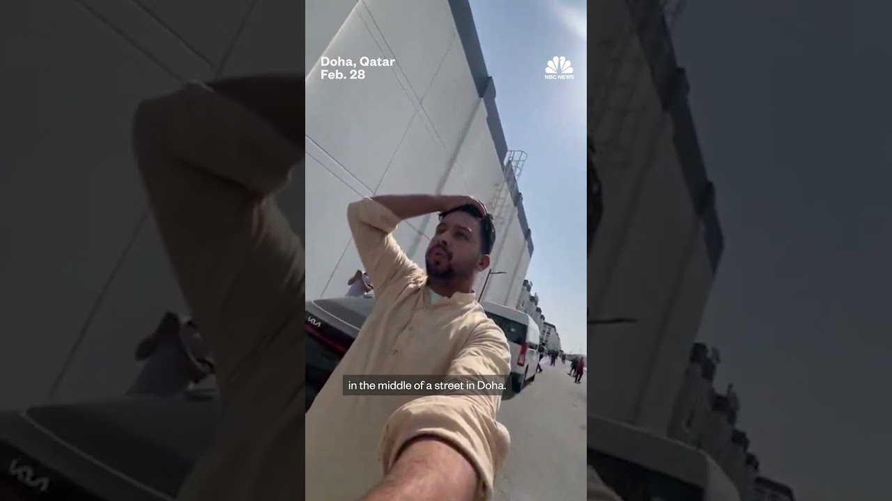 Debris from Intercepted missile falls on a street in Qatar Debris from Intercepted missile falls on a street in Qatar