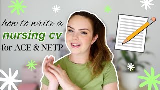 📝CV TEMPLATE FOR NEW GRAD NURSES📝| how to write an amazing ace/netp resume for nz nurses