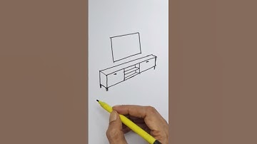 How to draw tv unit in 3d perspective #drawing #art