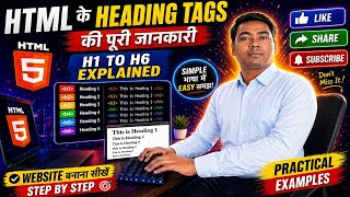 HTML Tutorial || Heading tags #html #html5 #htmltutorial #htmlcss #code #htmlcoding 