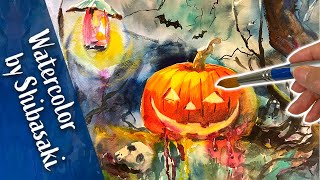 【柴崎春通の水彩画】ハロウィンの楽しいお絵描き / イラスト / 手書き / 可愛い
