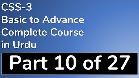 10 CSS 3 List and Table Style  in Urdu with Example