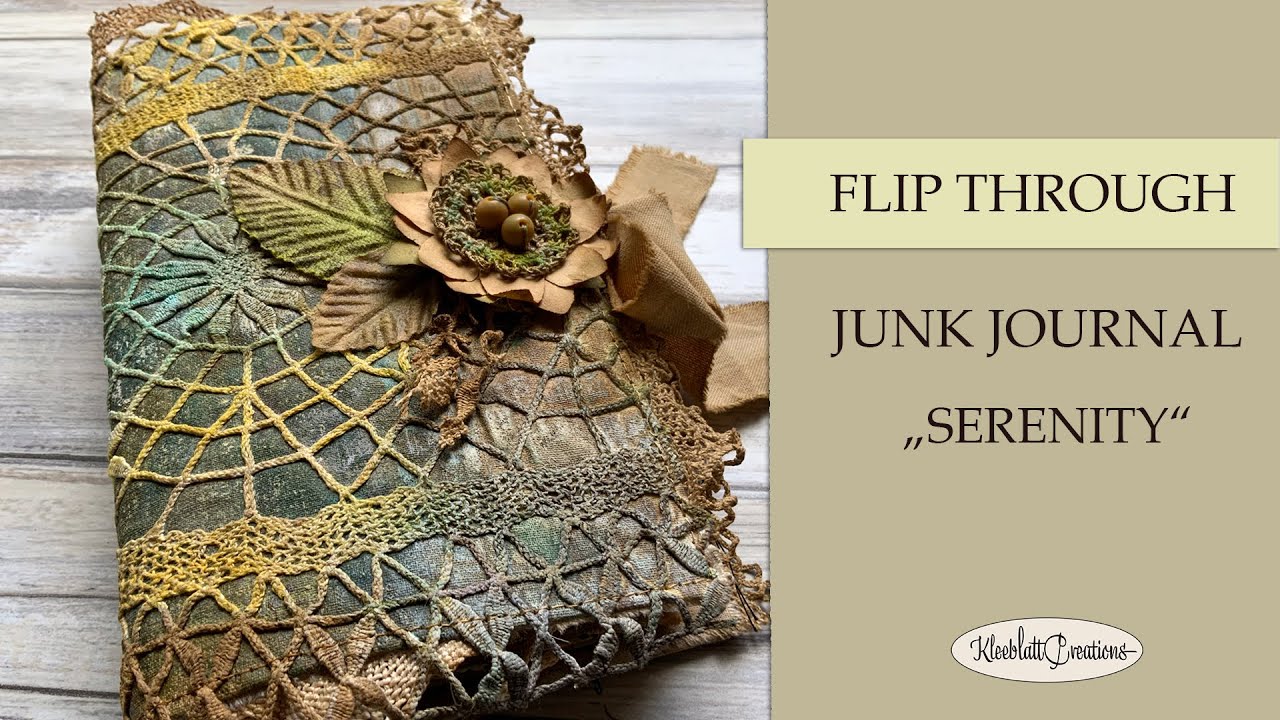 FLIP THROUGH - Mixed Media Junk Journal "SERENITY" - YouTube