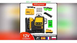 Latest Products You Must Know! 3D Laser Level Plastic Box 12 Line Green Light Level Set With 1 Ba