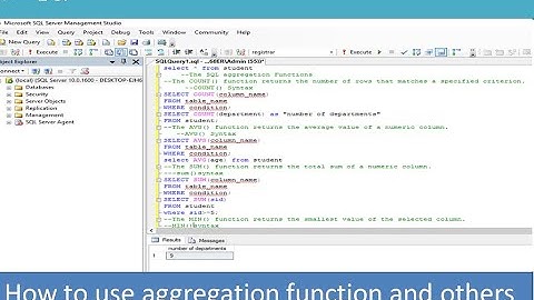 how to use Aggregate function in mssql server