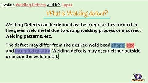 Welding Defects and its types