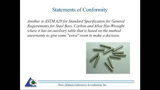 Webinar 5/22/18: ISO 17025 7.8.6 -Reporting Statements of Conformity