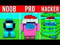 NOOB vs PRO vs HACKER: CASA DE AMONG US CHALLENGE en Minecraft