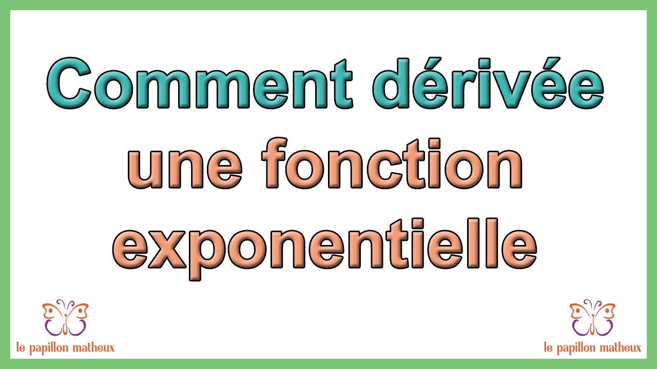 Comment dériver une fonction exponentielle terminale s, es - YouTube