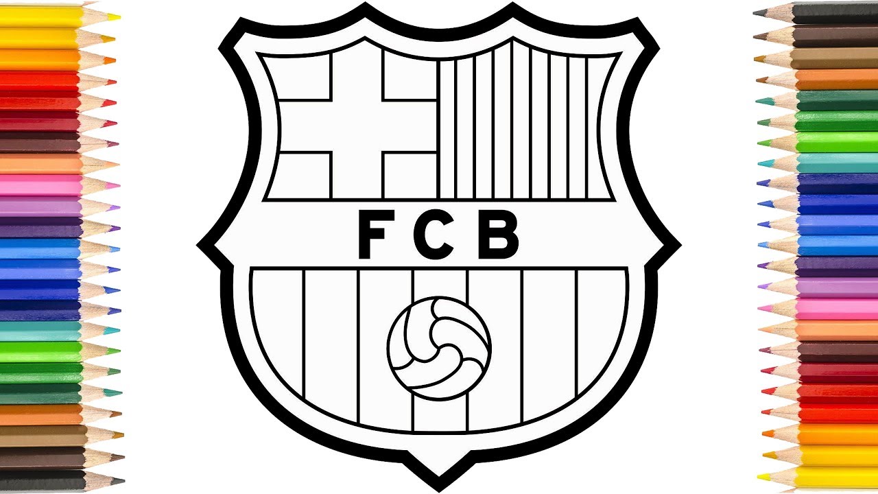 How to Draw FC Barcelona Badge - Drawing the Barca Logo - Coloring
