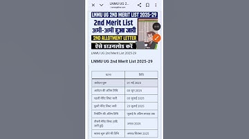 LNMU UG 2nd Merit List 2025।  LNMU UG second Merit List 2025। LNMU UG 2nd merit list kab aaega 2025।