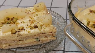 كيكة الأناناس الباردة بالبسكويت ،أطيب وألذ الحلويات البارده السهلة من غير فرن Cold pineapple cake