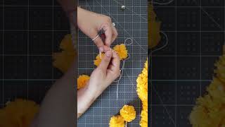 DIY Marigold and Pearl Wall Hanging for Diwali Decoration #diwalidecorationideas #wallhanging #short