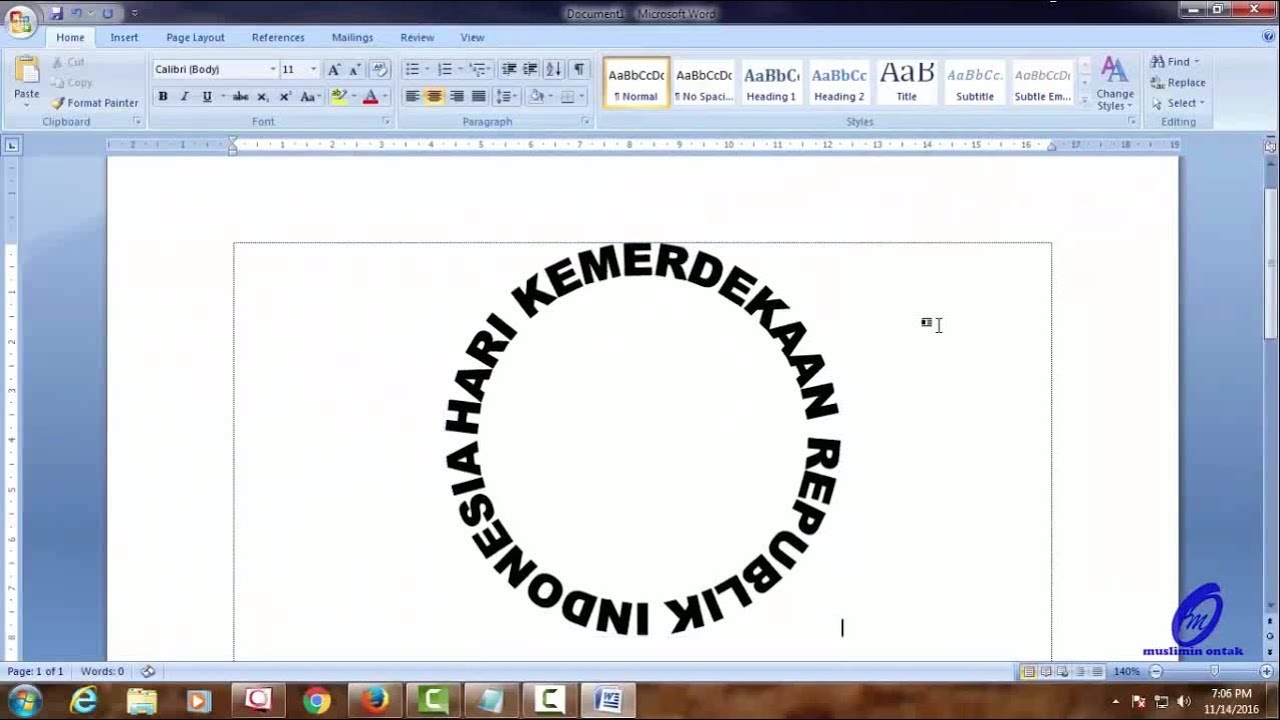 Cara Membuat Tulisan Melingkar di Ms Word - YouTube