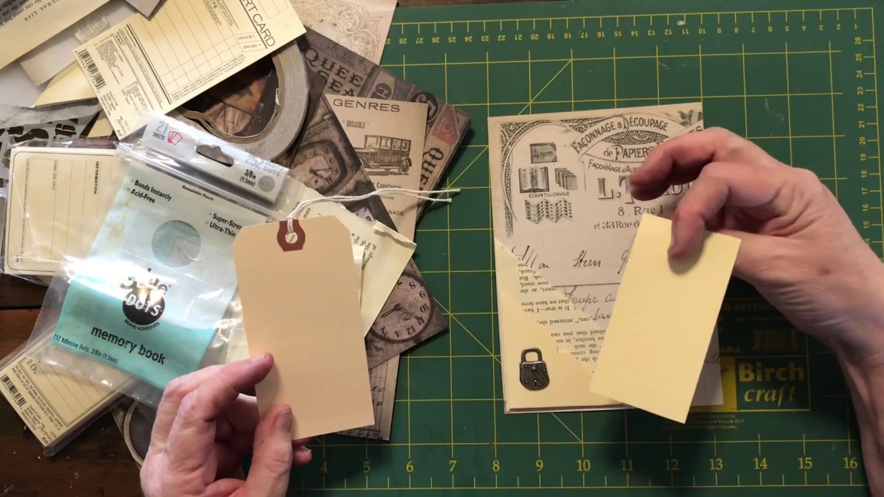 Craft with me - pockets & tags for junk journals - YouTube