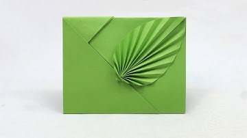 Easy Origami Envelope Making with out Glue Tape and Scissors - DIY Paper Envelope with Leaf