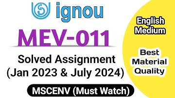 MEV-011 Solved assignment 2023-24 || Mev 011 ignou solved assignment january 2023 and july 2024