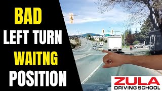 Road Test Tip: Don't Get Stuck in the Intersection Like This When Making a Left Turn