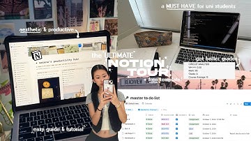the ULTIMATE NOTION TOUR + FREE TEMPLATE 🤍🖇️ stay organized for school, aesthetic & productive guide