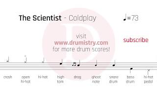 Coldplay - The Scientist Drum Score chords