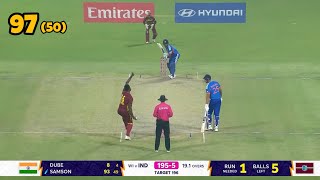 Sanju Samson 97 Run in today match vs west indies full highlights | sanju batting full highlight